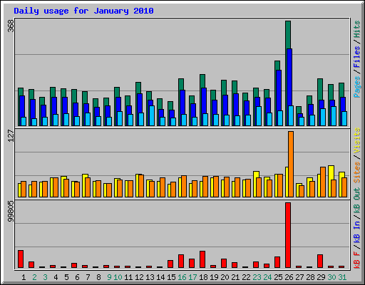 Daily usage for January 2010