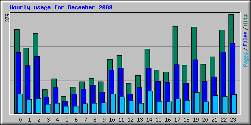 Hourly usage for December 2009