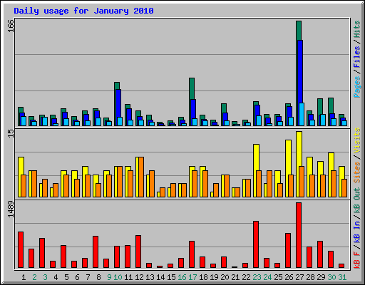 Daily usage for January 2010