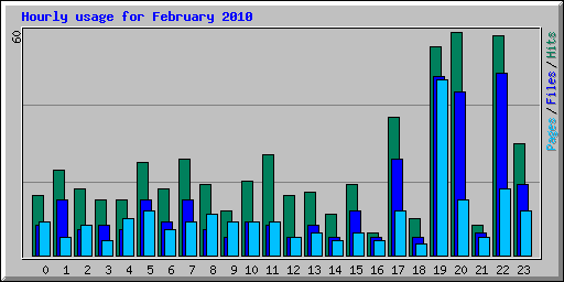 Hourly usage for February 2010