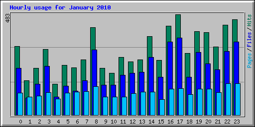 Hourly usage for January 2010