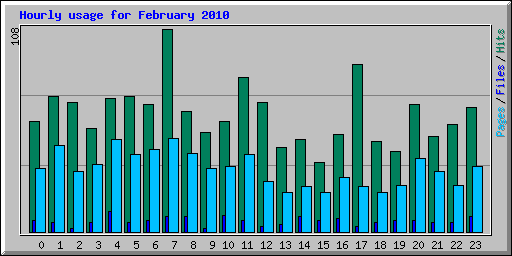 Hourly usage for February 2010