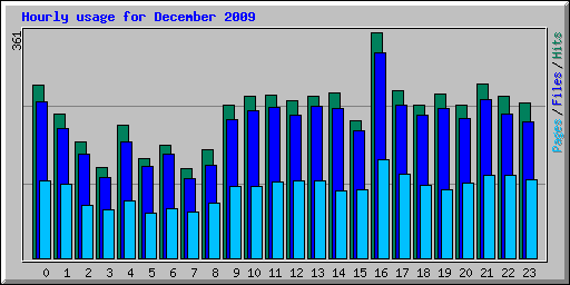 Hourly usage for December 2009