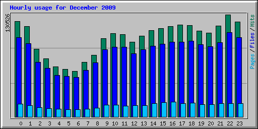 Hourly usage for December 2009