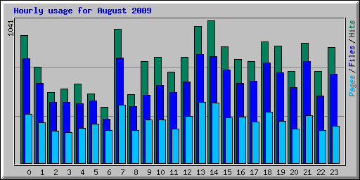 Hourly usage for August 2009